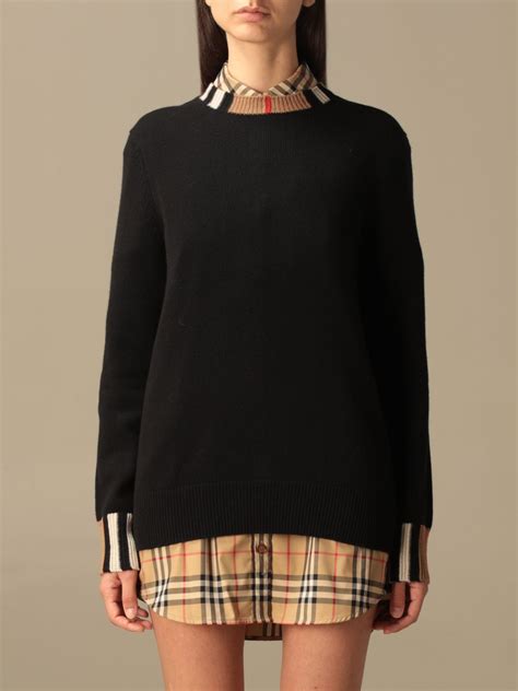 burberry crewneck black|burberry wool crewneck jumper.